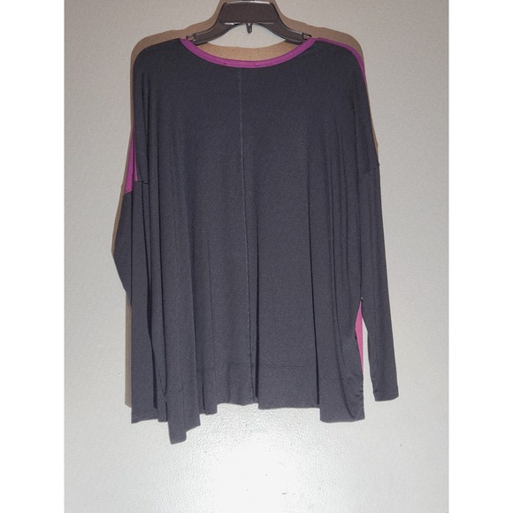 Karen Kane Colorblock V-Neck Blouse Women's Magenta and Black ...size L - Picture 2 of 8